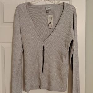 Chico's silver sparkly cardigan